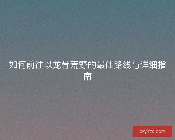 如何前往以龙骨荒野的最佳路线与详细指南