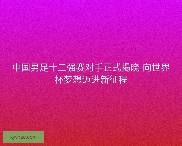 中国男足十二强赛对手正式揭晓 向世界杯梦想迈进新征程
